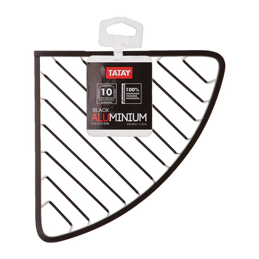Cestillo Aluminium BLACK Rinconera TATAY 27X20 5X11 Negro cesta colgador aluminio - Imagen 2