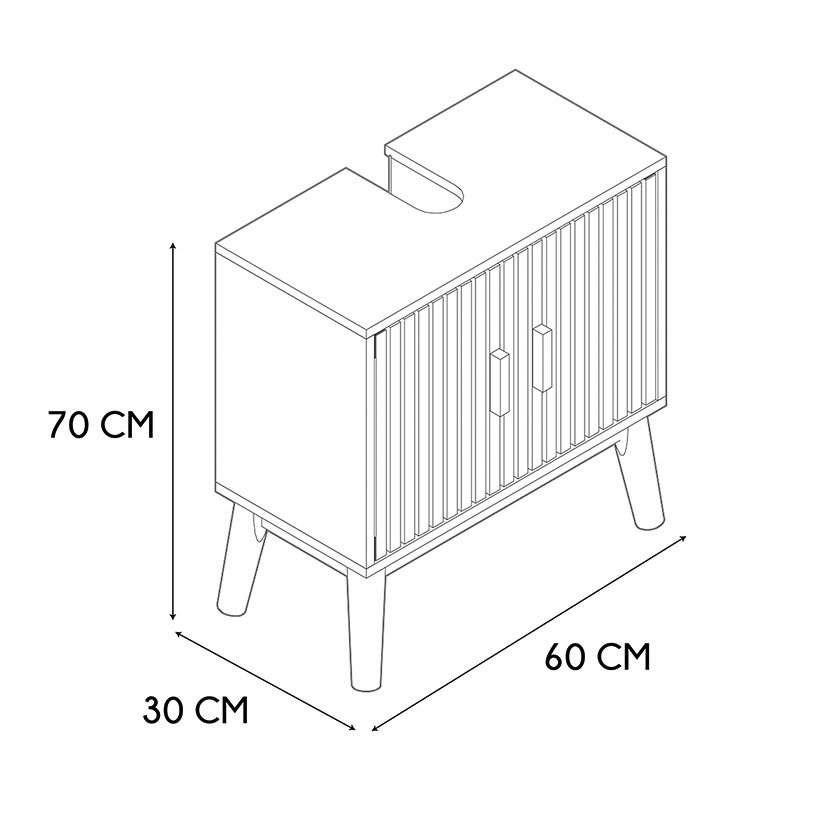 Mobiliario KLAUS Mueble Lavabo 60X 30X70 60X30X70 Cm conjunto baño - Imagen 4