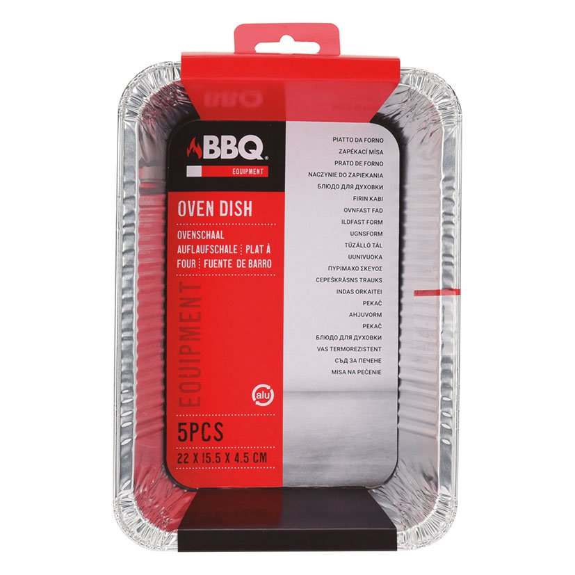 ACC BBQ Bandeja ALUM 22X15,5X4,5 CM 5 UDS 22X15,5X4,5 CM barbacoa aluminio - Imagen 2