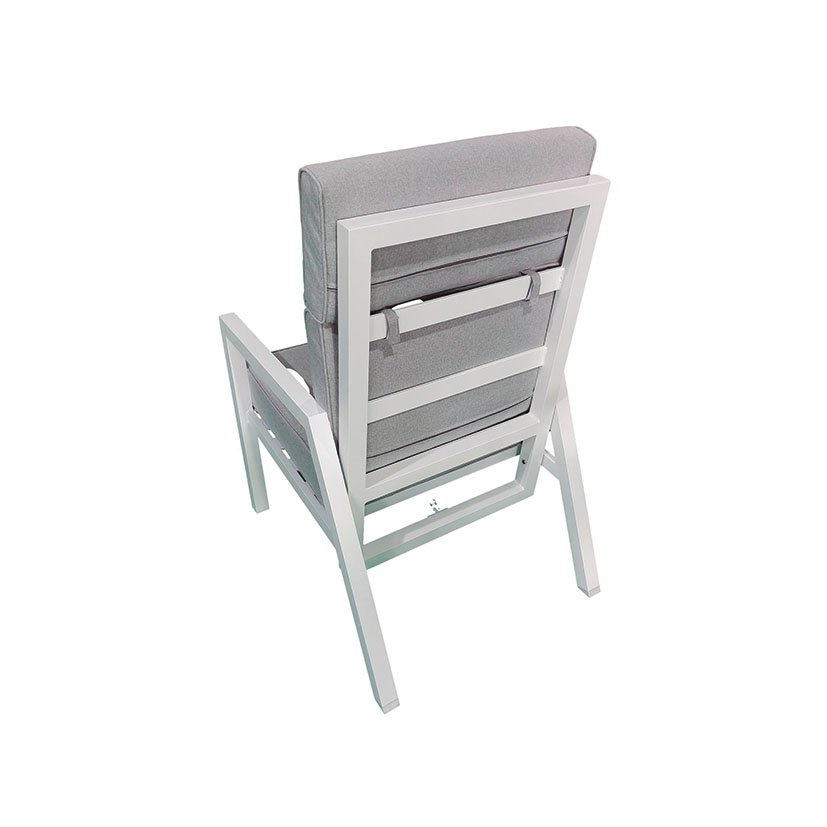CONJ ALUM SOFA+2 SILL+2 Pufs+mesa ALTA 176X68 6X101 Cm mueble metal - Imagen 7