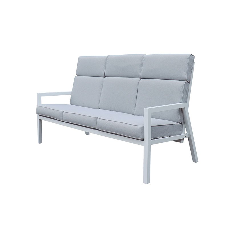 CONJ ALUM SOFA+2 SILL+2 Pufs+mesa ALTA 176X68 6X101 Cm mueble metal - Imagen 8