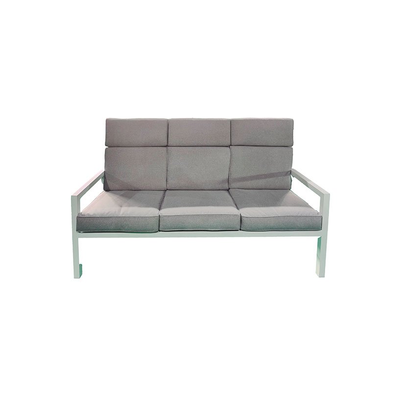 CONJ ALUM SOFA+2 SILL+2 Pufs+mesa ALTA 176X68 6X101 Cm mueble metal - Imagen 9