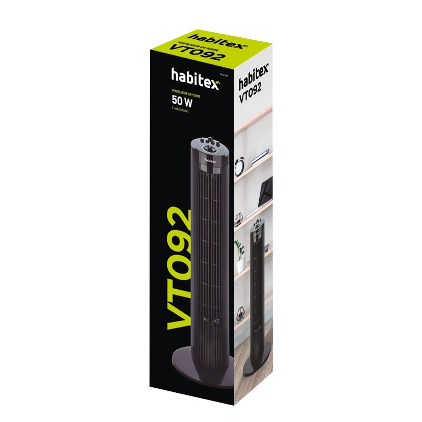 Ventilador TORRE Habitex 29" NEGRO 27X75 Cm 50 W suelo - Imagen 2