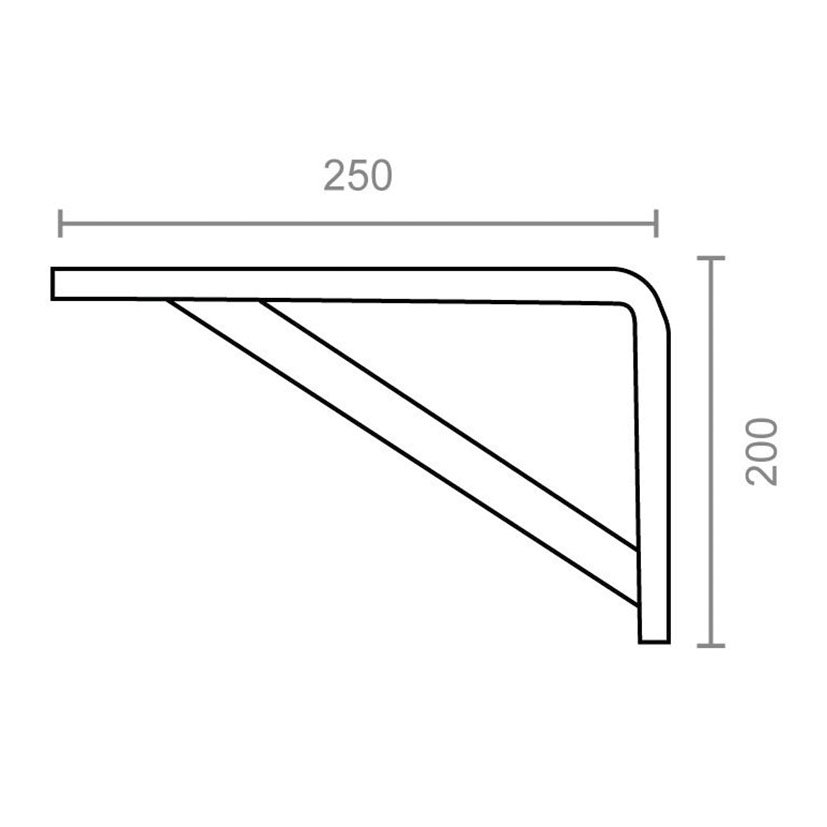 Escuadra Reforza PLM04 250X200 MM Blanco Micel 250X200 MM estant - Imagen 2