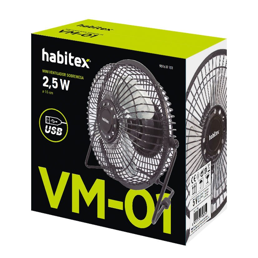 MINI Ventilador MESA USB Habitex VM01 5 W 18 Cm - Imagen 4