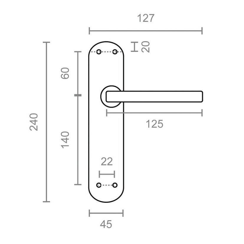 Manilla PLACA 606 240X127 X58 MM NS JGO2 Micel 240X127 X58 MM 240X127X58 MM puerta ventana - Imagen 2