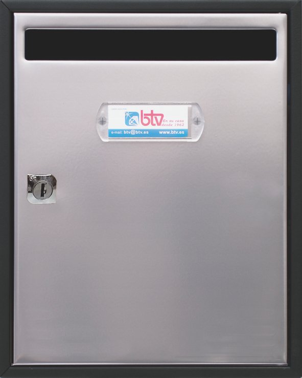 Buzón Metalico TEIDE Puerta INOX MATE Btv Negro buzon interior - Imagen 2