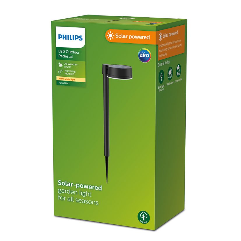 FOCO SOLAR Philips 2700K 1,5 W IP44 NEGRO 1,5 W 2X11 lámpara exterior - Imagen 2