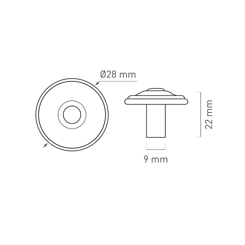 POMO ZAMAK 28 MM CUERO VIBRO Nesu tirador - Imagen 2