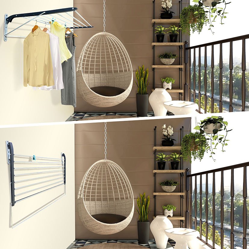 Tendedero PARED Plegable ALUM Pratik 80X50X26 Cm - Imagen 4