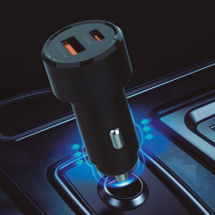 Cargador DUAL COCHE 38 W NEGRO Duolec 38 W 18 W multimedia - Imagen 2