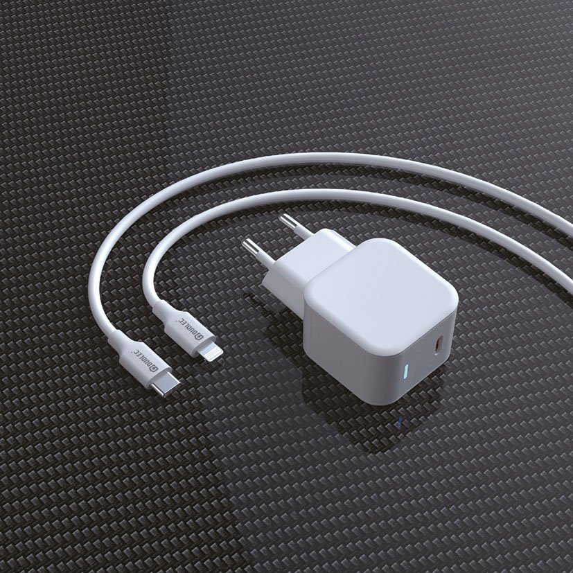 CABLE C-lightning 30 W 6A 1M Blanco Duolec 30 W multimedia - Imagen 2