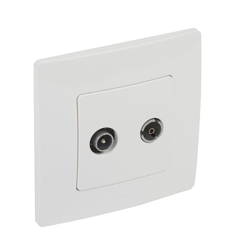 NILOE TOMA Tv-r/sat TERM Blanco Monobloc Legrand mecanismo empotrar - Imagen 2