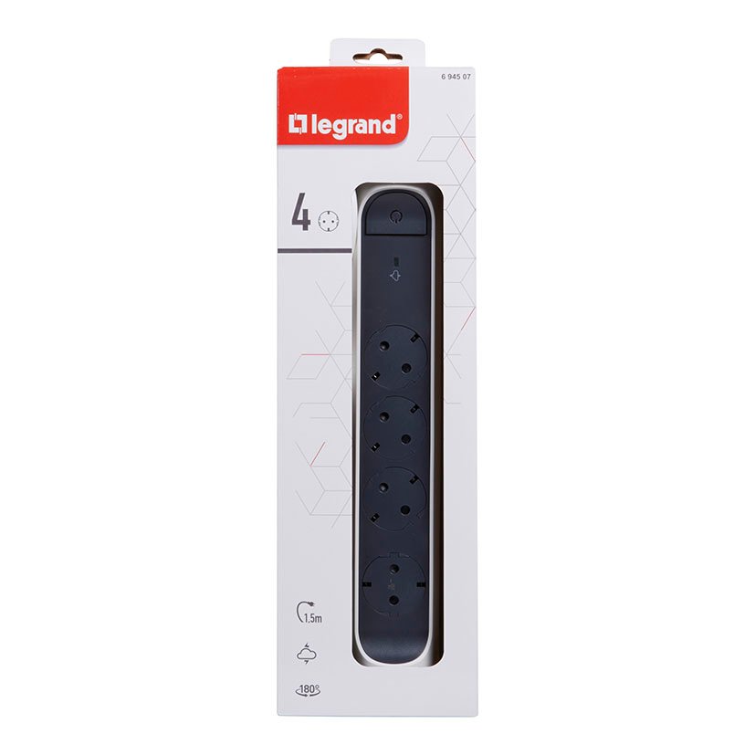 Bmúl PRE 4X2P+T ROT C/protec Sobrecarga Legrand Blanco bas múltipl - Imagen 5