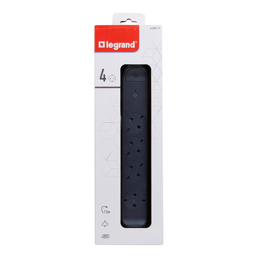 Bmúl PRE 4X2P C/protec Sobrecargas NEGRO Legrand bas múltipl - Imagen 5