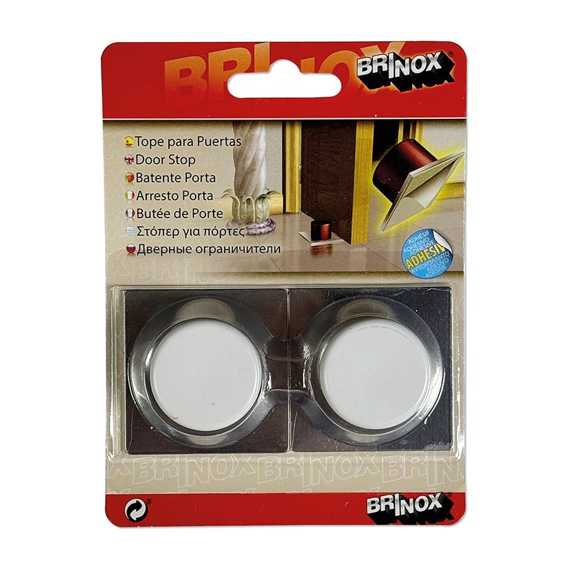 TOPE Puerta Adhesivo Blanco 2 UND Brinox 45X45X21 Mm top - Imagen 2