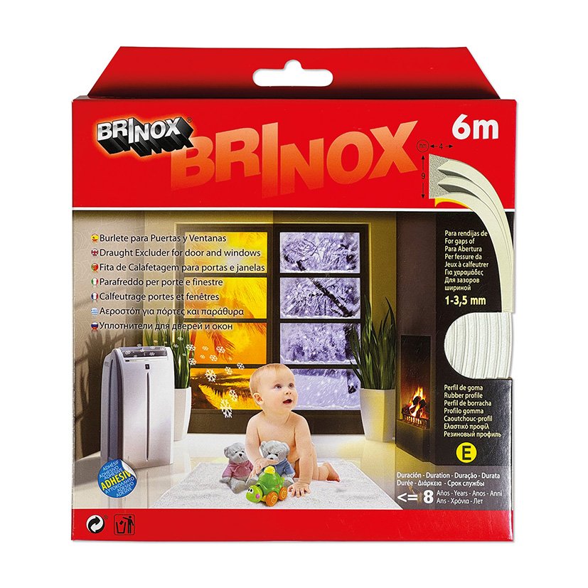 Burlete Puerta/ventana ADHS E 6M Blanco Brinox 4X9 Mm burlet - Imagen 2