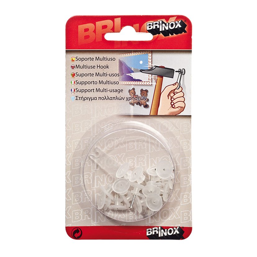 Soporte Multiusos 1 CLAVO Transparente Brinox sistema colgar - Imagen 4
