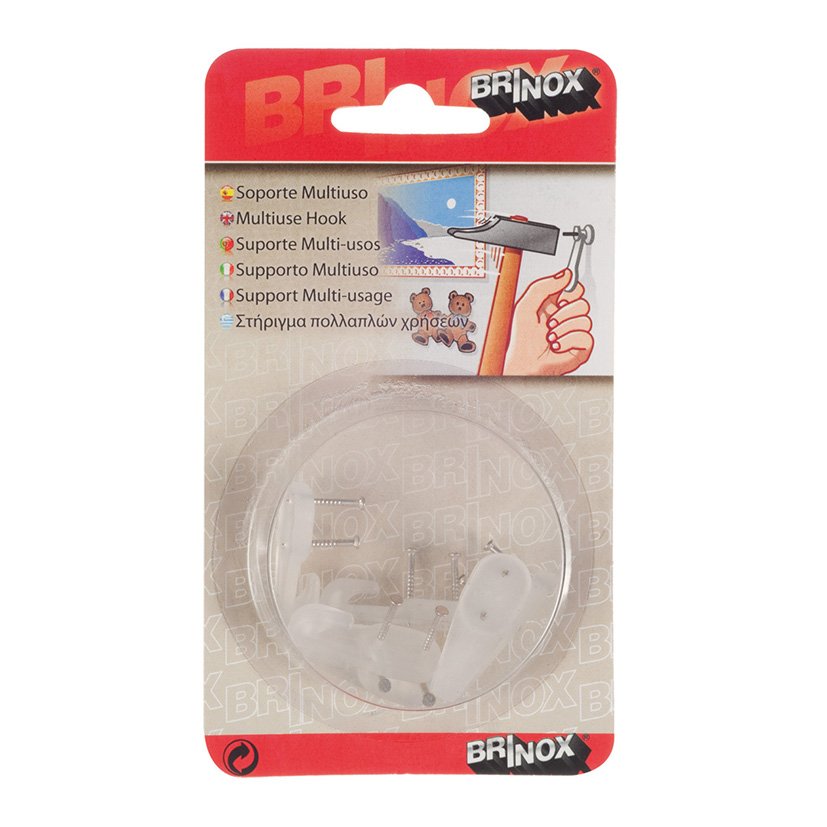 Soporte Multiusos 2 CLAVO Transparente Brinox sistema colgar - Imagen 2