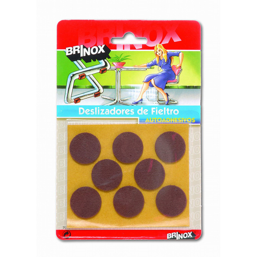 Deslizadores Ø25 MM Marron 8 Discos Brinox fieltro deslizant antideslizante - Imagen 2
