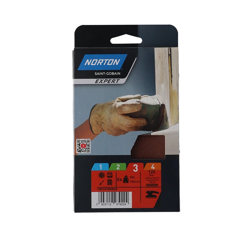 5 Patines DELTA 98X140 GR 120 Norton 98X140 Mm abrasivo electroportatil - Imagen 2
