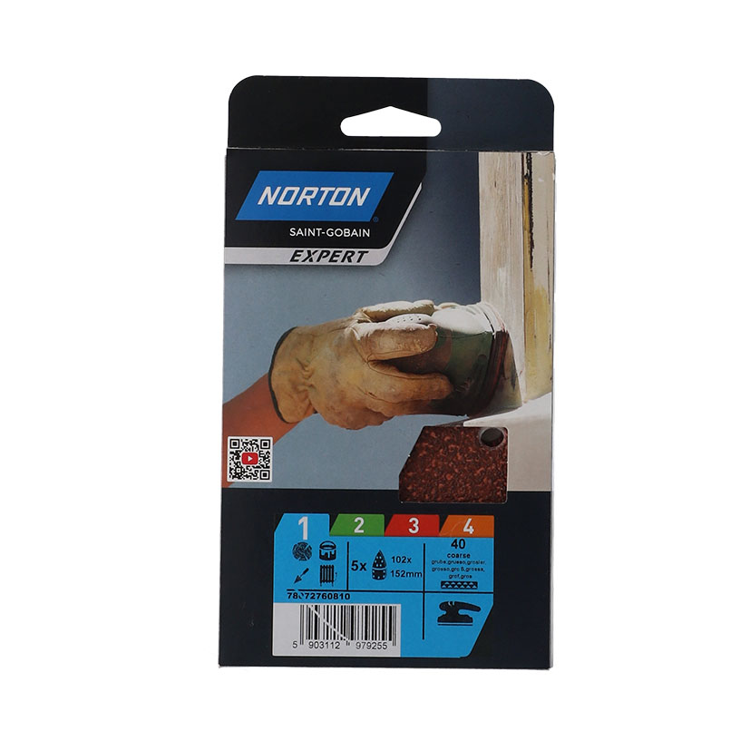 5 Patines DELTA 102X152 GR 40 Norton 102X152 Mm abrasivo electroportatil - Imagen 3