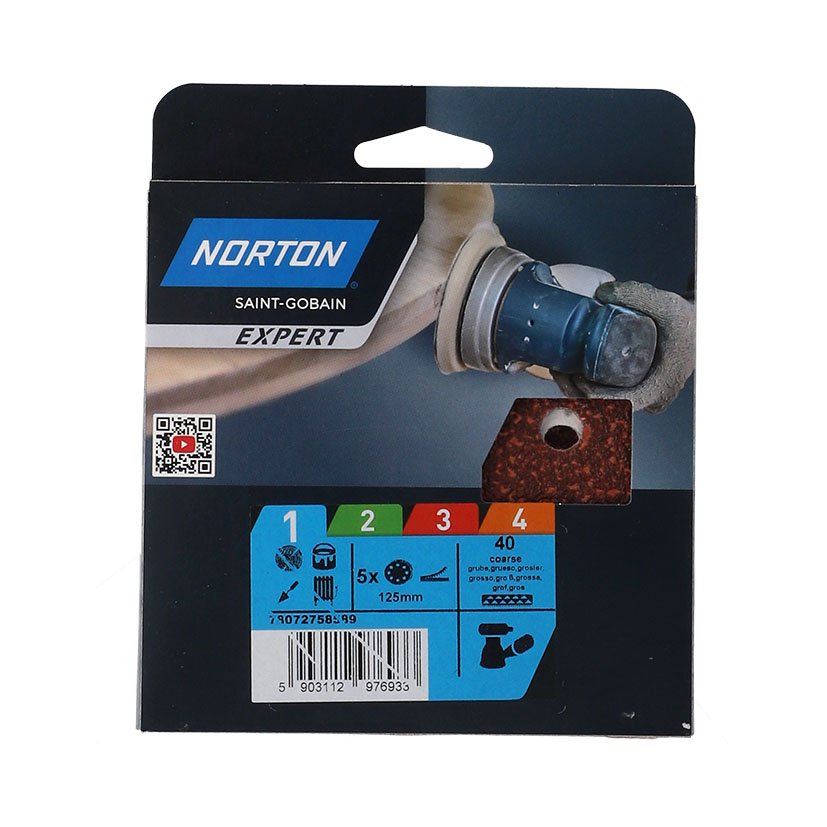 5 Discos PEX 125 GR 40 Norton 125 Mm abrasivo electroportatil - Imagen 2