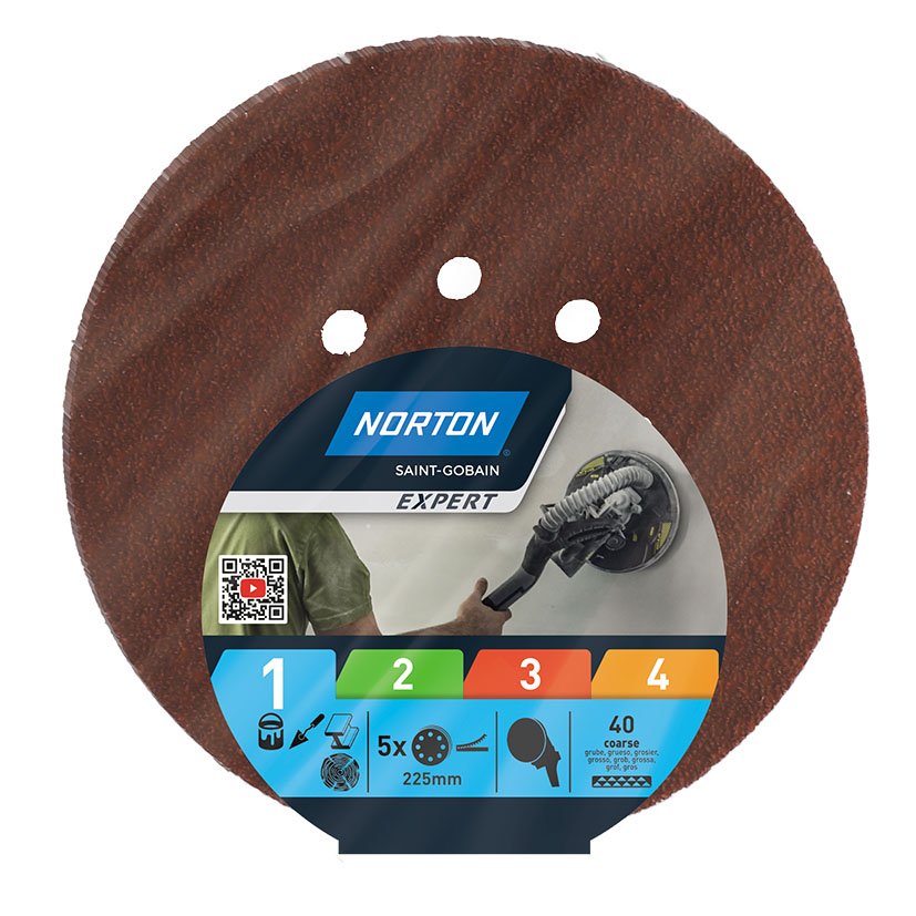 5 Discos PEX 225 GR 40 Norton 225 Mm abrasivo electroportatil - Imagen 2