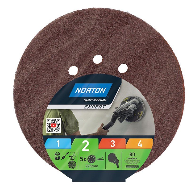 5 Discos PEX 225 GR 80 Norton 225 Mm abrasivo electroportatil - Imagen 2