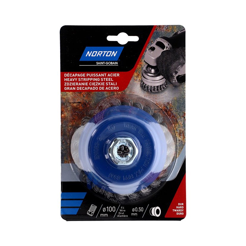 Cepillo TAZA Alambre Trenzado 100 MM Norton 50 Mm abrasivo electroportatil - Imagen 2