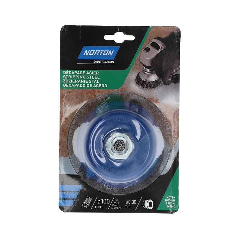 Cepillo TAZA Alambre Ondulado 100 MM Norton abrasivo electroportatil - Imagen 2