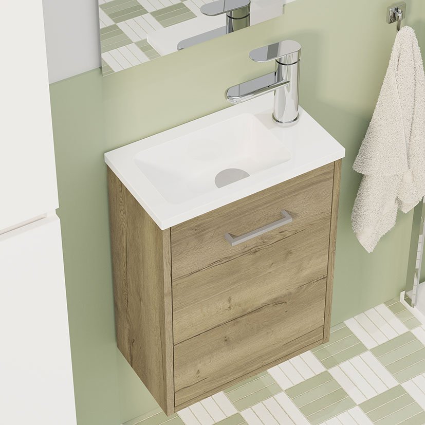 Conjunto LAVAM Artysan SLIM ROBLE CLARO Alday 40X22 Cm 41X23 Cm baño - Imagen 3