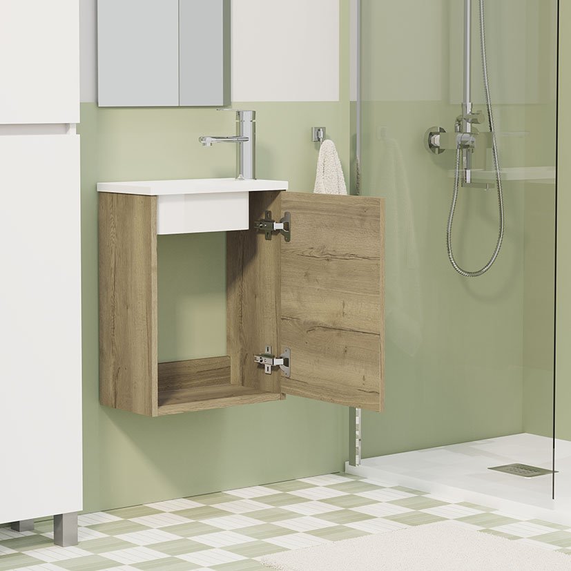 Conjunto LAVAM Artysan SLIM ROBLE CLARO Alday 40X22 Cm 41X23 Cm baño - Imagen 4