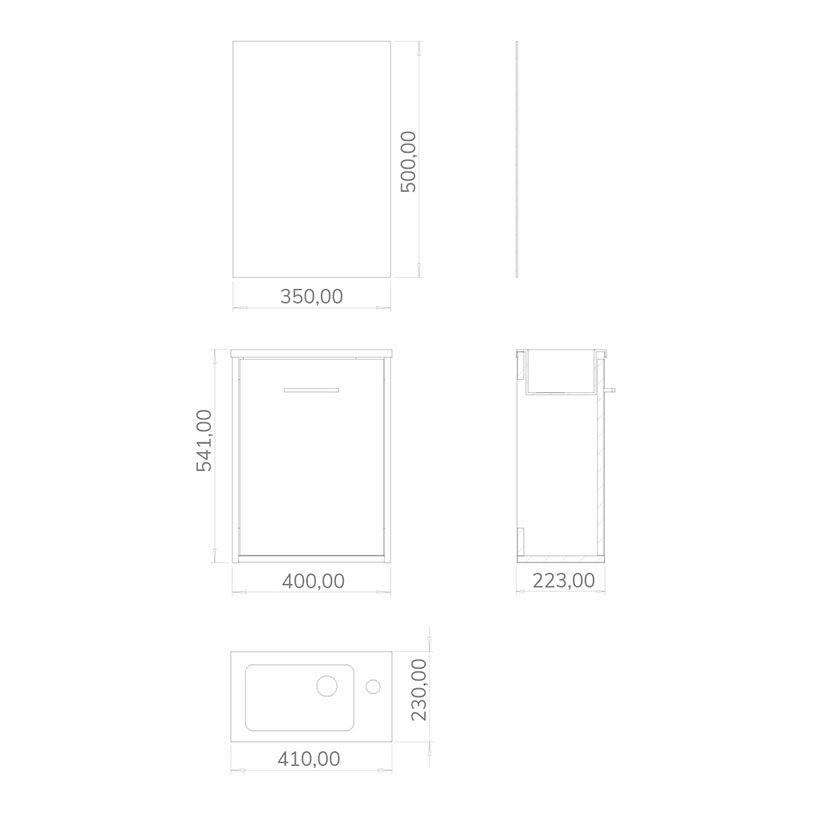 Conjunto LAVAM Artysan SLIM ROBLE CLARO Alday 40X22 Cm 41X23 Cm baño - Imagen 5