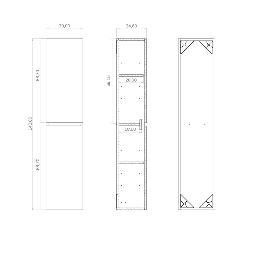 Columna Suspendida Artysan SLIM Blanca Alday 30X25X140 Cm - Imagen 5