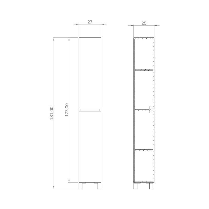 Columna A SUELO Artysan SLIM Blanca Alday 27X25X181 Cm - Imagen 5