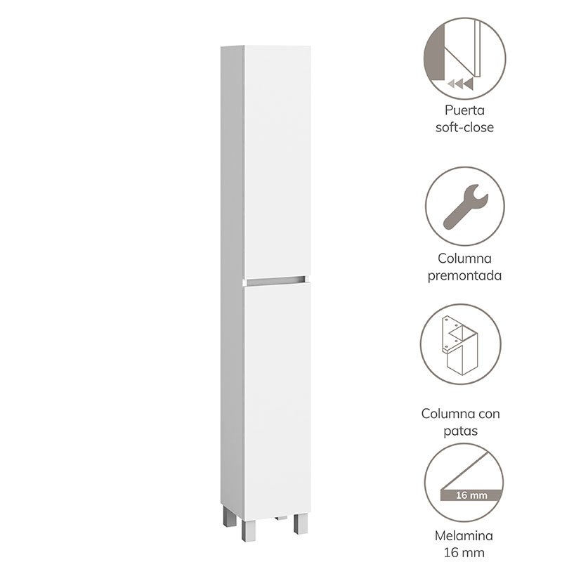 Columna A SUELO Artysan SLIM Blanca Alday 27X25X181 Cm - Imagen 6