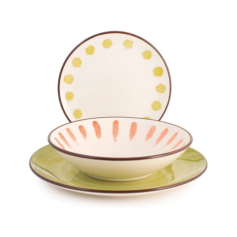 Vajilla 18 PZAS Stoneware PAINT H&h Pengo 5 Cm 6 Cm plato - Imagen 2