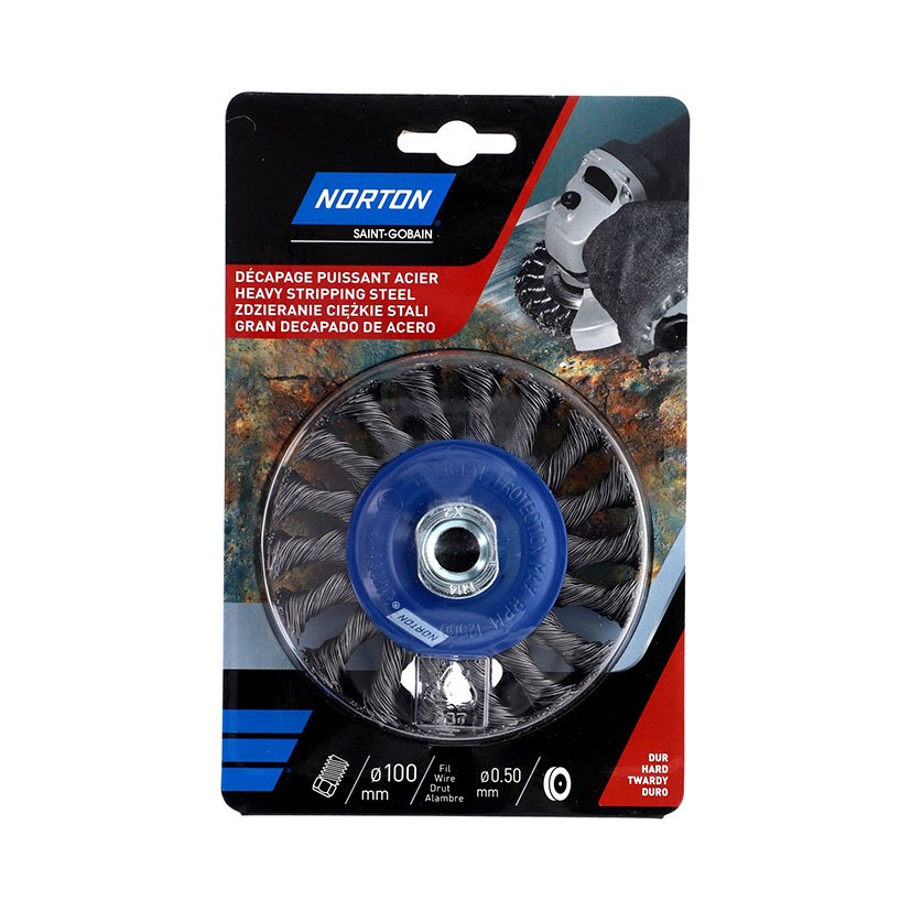 Cepillo Circular ACERO Trenzado 100 MM Norton 100 MM abrasivo electroportatil - Imagen 3