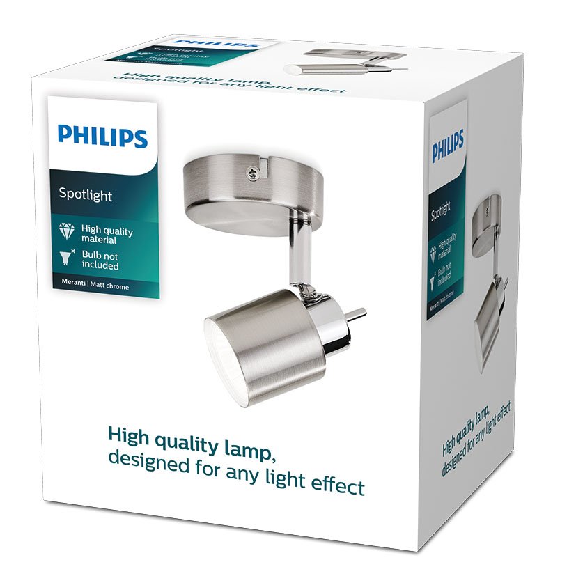 Meranti FOCO Nickel 1XGU10 Philips 10X15 5 Cm apliqu plafon - Imagen 2