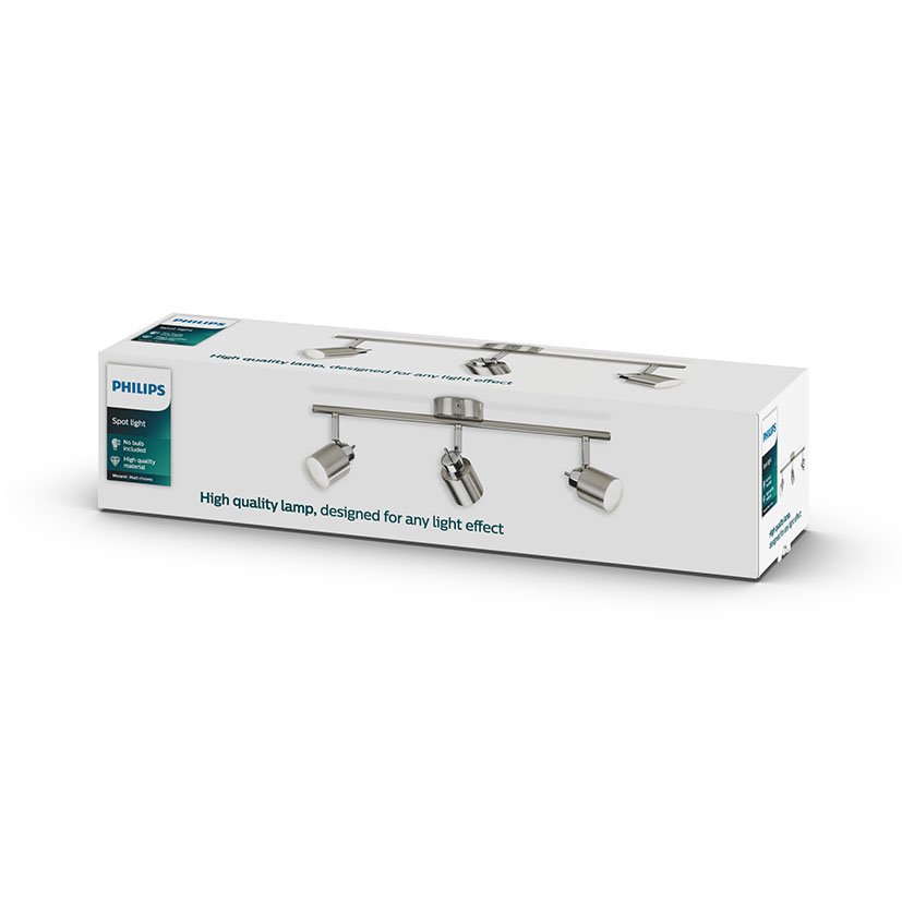Meranti FOCO Nickel 3XGU10 Philips 4X15 5 Cm apliqu plafon - Imagen 2