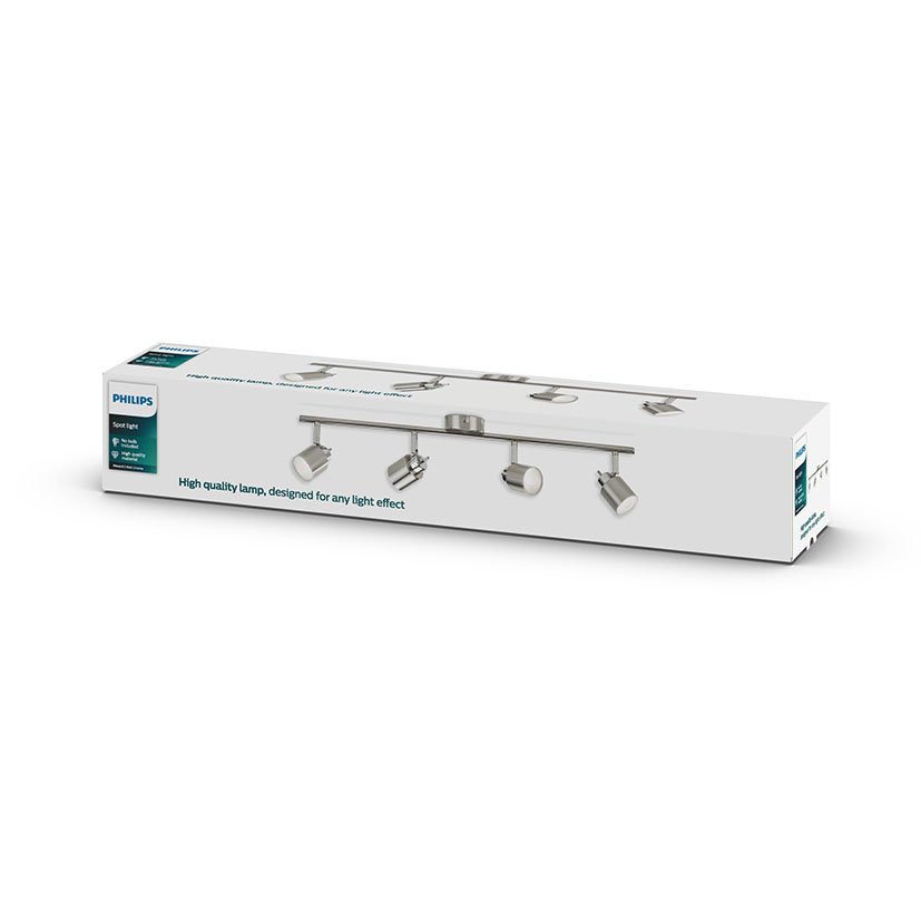 Meranti FOCO Nickel 4XGU10 Philips 4X15 5 Cm apliqu plafon - Imagen 2