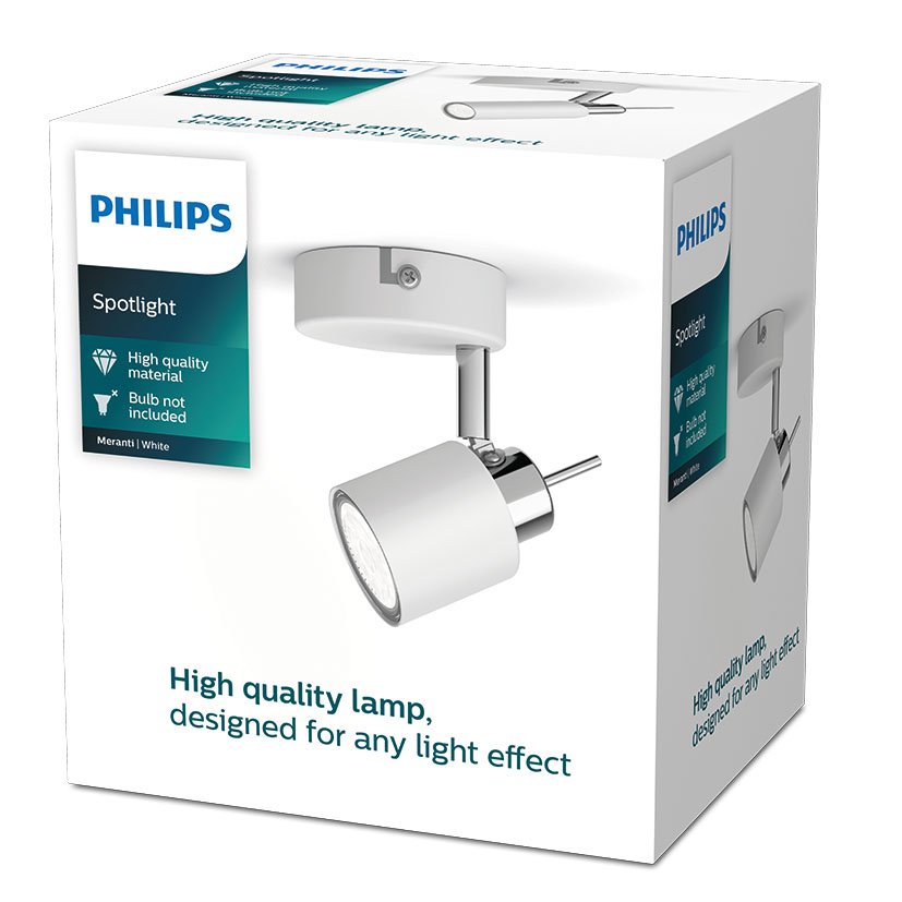 Meranti FOCO Blanco 1XGU10 Philips 10X8X15 5 Cm apliqu plafon - Imagen 2