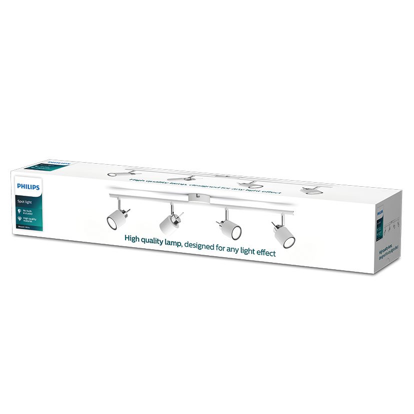 Meranti FOCO Blanco 4XGU10 Philips 4X15 5 Cm apliqu plafon - Imagen 2