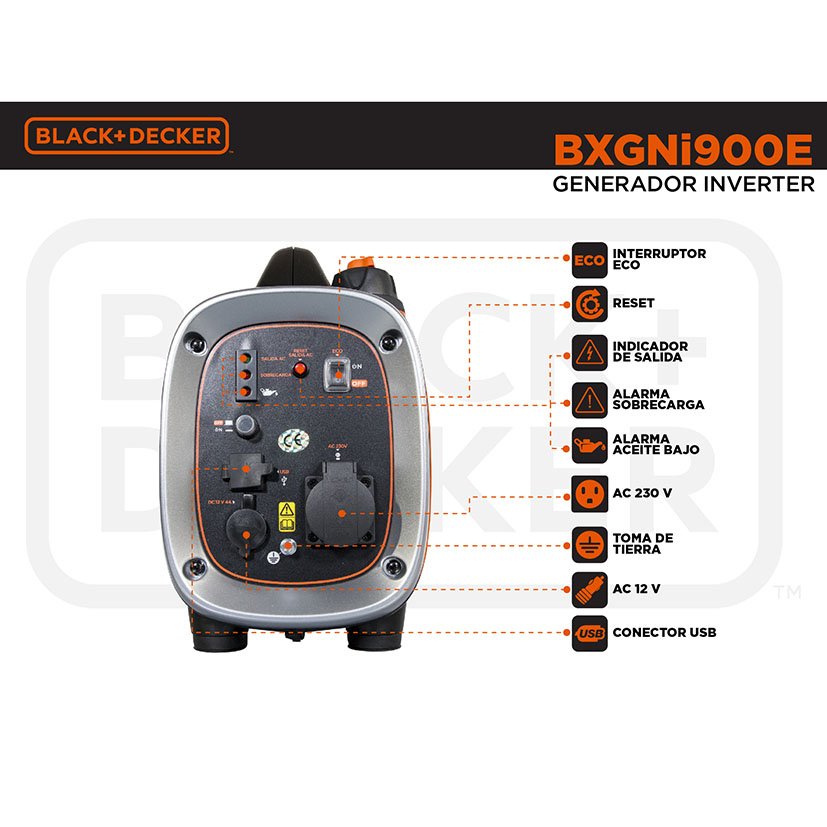 Generador Inverter 750/900 W B&d Black&decker - Imagen 12