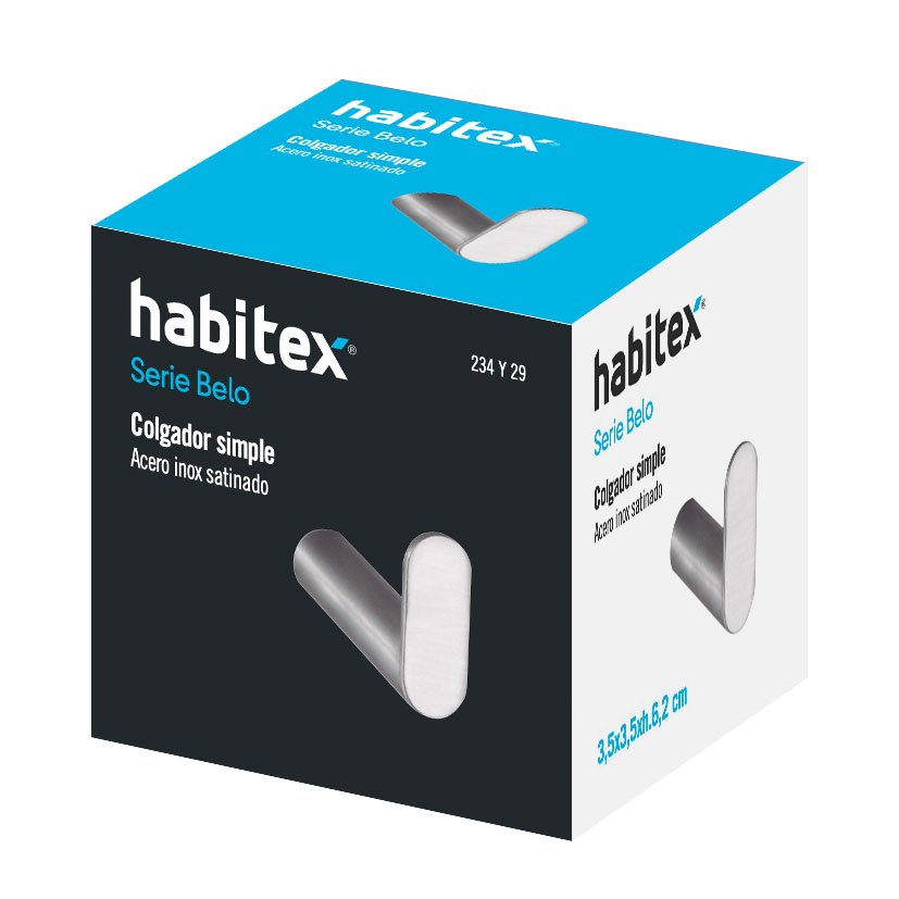 ACC Baño INOX Colgador HBTX S/belo 2U Habitex 5X3 5X6 cesta - Imagen 3
