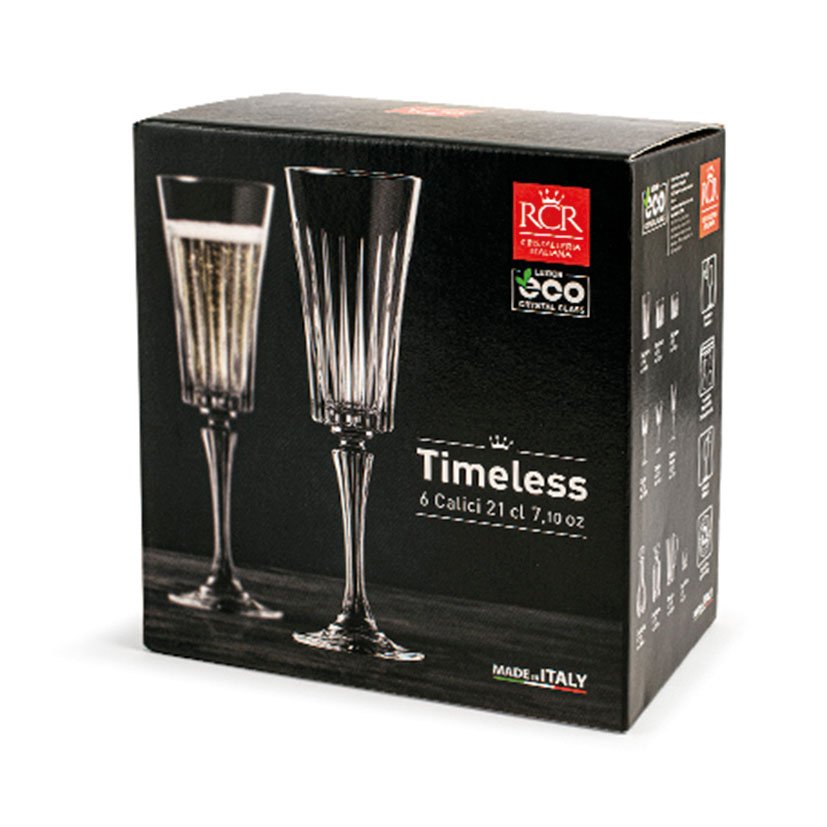 COPAS Vidrio Flauta Timeless PACK 6 Unid cristalería mesa - Imagen 3