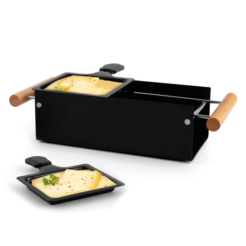 Raclette 2 Compartim C/espatulas NYLON 25X11X8 Cm utensilio preparación - Imagen 2