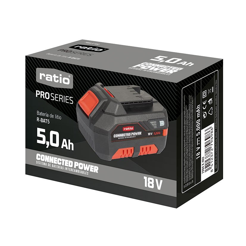 Bateria 5 0 AH R-BAT5 RATIO Proseries 5.0 AH 18 V batería recambio - Imagen 2