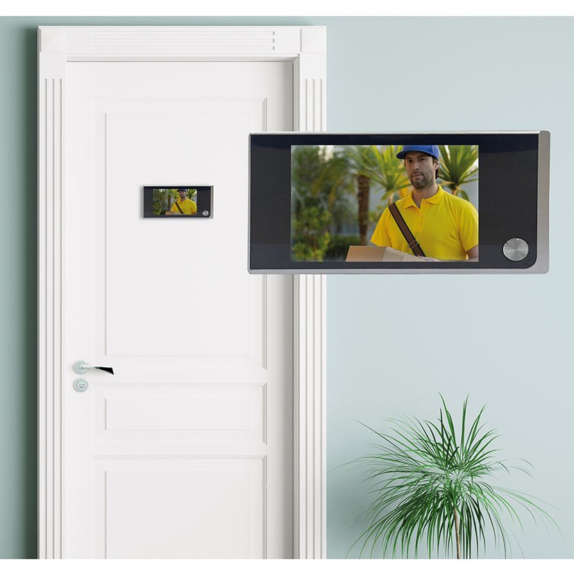 Mirilla Digital 3,5" COLOR PLATA Arregui 2X11 8X2 puerta ventana - Imagen 2